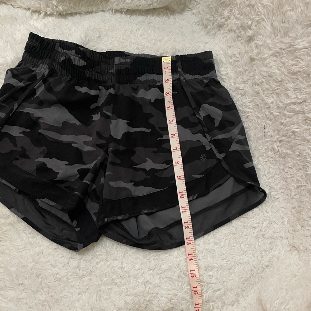 Athleta Black Camouflage Mesh Racer Shorts - Picture 10 of 14